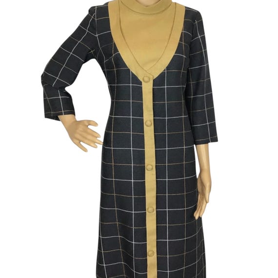 beige checkered dress Zara Woman Beige Plaid Sleeveless Mini Dress main image 0