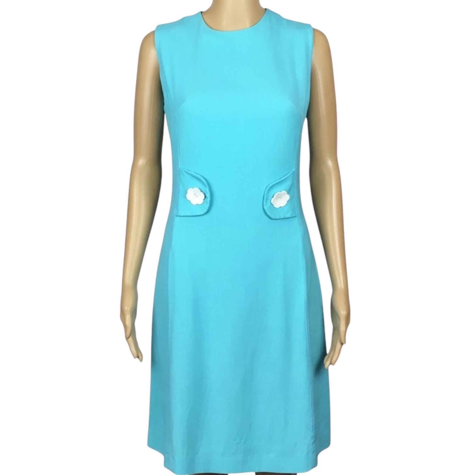 baby blue shift dress 1960's Rona Mod Baby Blue Shift Dress / ML – Xtabay Vintage main image 1