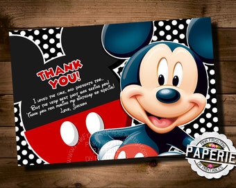 mickey thank you etsy mickey mouse thank you cards