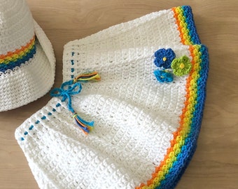 Crochet Pattern- BRIA SKIRT - Pdf pattern #539 - swirl skirt - with Bria little cross bag - for little girls - 6, 12, 18 mon, 2,4,6,8 yrs