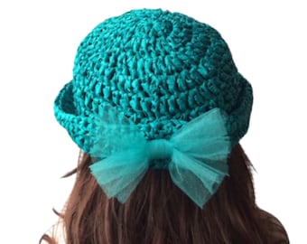 Crochet Pattern * Laguna Hat * PDF Instant download pattern # 496 * Sun hat * raffia summer hat * girls * baby toddler child teen adult