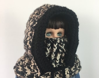 Crochet Pattern * MOUNTAIN HOODED COWL *  Pattern #528 * Instant Download Pdf * * baby toddler child teen adult * bulky yarn * easy