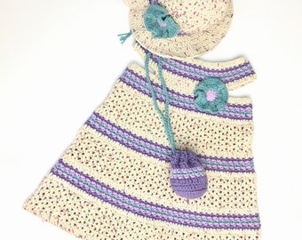 Crochet Pattern * Daphne Dress * summer dress / tunic for girls * pdf instant download # 530 * jumper dress * for 6 mon to 8 yr