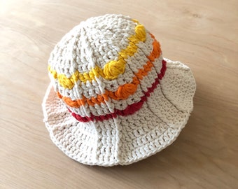 Crochet Pattern- AMBER HAT - Sun hat - summer hat - brimmed hat - Pdf pattern # 542 - 4 sizes baby to adult - easy pattern instant download