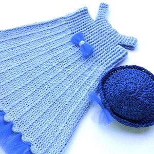 Crochet Pattern * Laguna Sundress *PDF Instant download pattern # 492 * Summer dress for 6, 12, months and 2, 4, 6, 8, 10 years