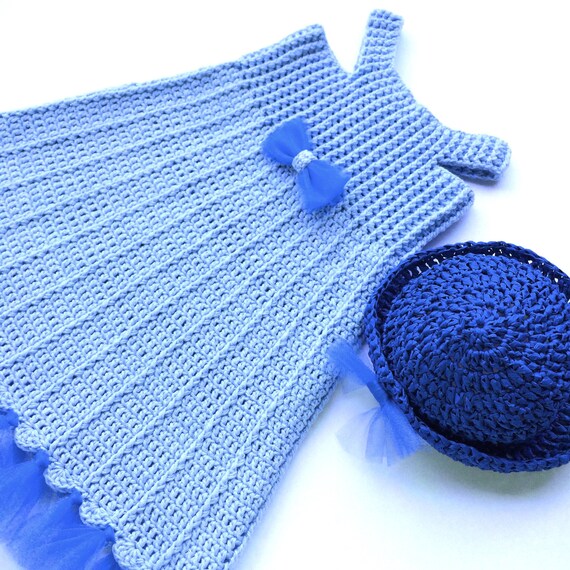 Crochet Pattern * Laguna Sundress *PDF Instant download pattern # 492 * Summer dress for 6, 12, months and 2, 4, 6, 8, 10 years