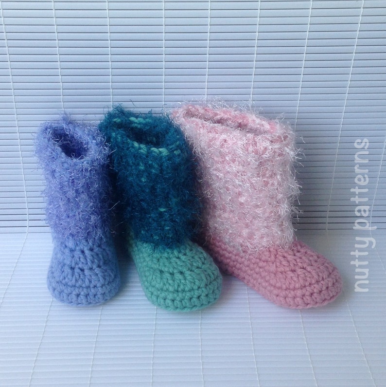 Crochet Pattern Puffy Boots Instant Download Pattern 444 Children Sizes 8-13 Fast and Easy girls and boys Pdf Beginners image 1