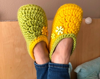 Patron au crochet * chaussons EMILIA pour adolescents et adultes * fil super volumineux * chaussures de maison * modèle à téléchargement immédiat n° 547 * cadeau de bricolage facile