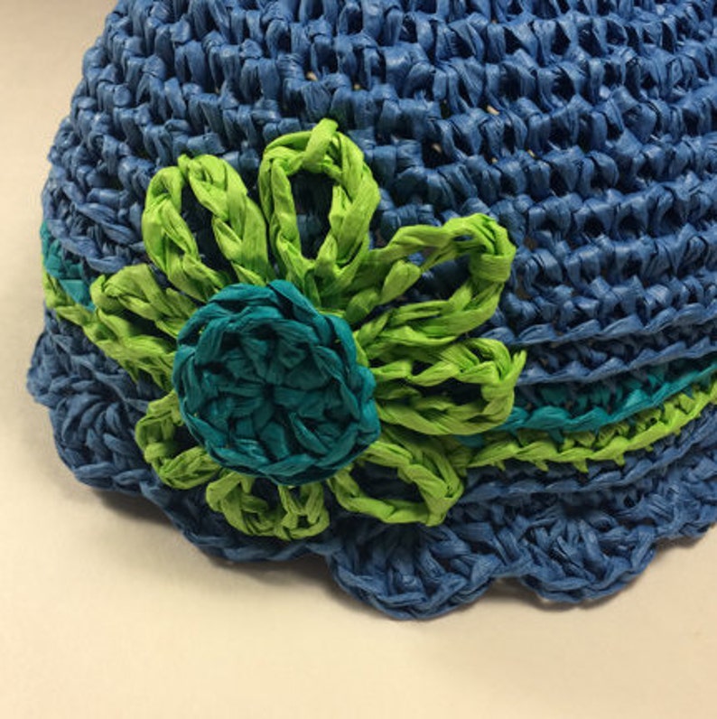 Crochet Pattern DAISY Hat PDF Instant download 499 Sun hat raffia beach hat baby toddler child teen adult girls straw hat image 5