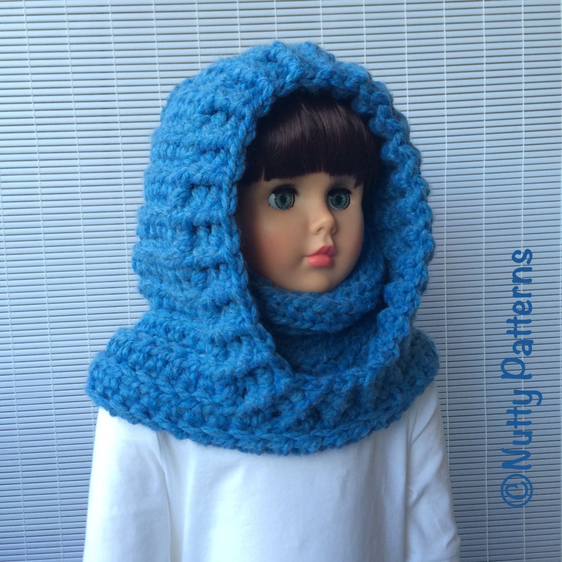 Crochet Patterns BOSTON HOODED COWL Instant Download Pattern 483 baby toddler child teen adult sizes bulky easy image 5