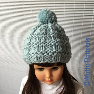 Knitting Pattern Lee Hat Beanie Straight needle Instant download 503 baby toddler child teen adult super bulky unisex easy image 4