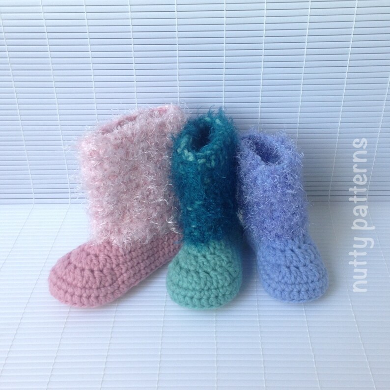 Crochet Pattern Puffy Boots Instant Download Pattern 444 Children Sizes 8-13 Fast and Easy girls and boys Pdf Beginners image 3