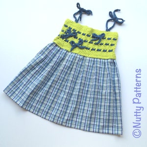 Crochet Pattern * Zoe Sundress * Summer Pattern * PDF Instant Download Pattern #490 * Fabric skirt * Beach Dress for Baby, Toddler, Child