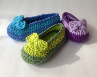 Crochet Pattern* Shoe with bow* for Girls* Double sole* newborn to 3yrs* PDF* *Instant Download Pattern # 436* + a gift *
