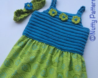 Crochet Pattern * Tatum Sundress * Summer dress * PDF Instant Download Pattern #495 * Fabric skirt * Beach Dress for Baby, Toddler, Child