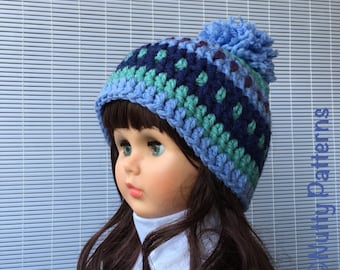 Crochet Patterns * Demi Hat * Instant Download Pattern # 446 * Pom Pom hat *baby toddler child teen adult * fast and easy