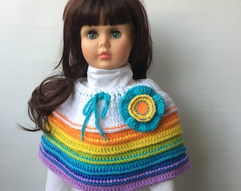 Crochet Pattern * RAINBOW CAPE * PDF Instant download # 518 * Spring * Summer * Blooming Season Collection * 18 month to 10 years * girls