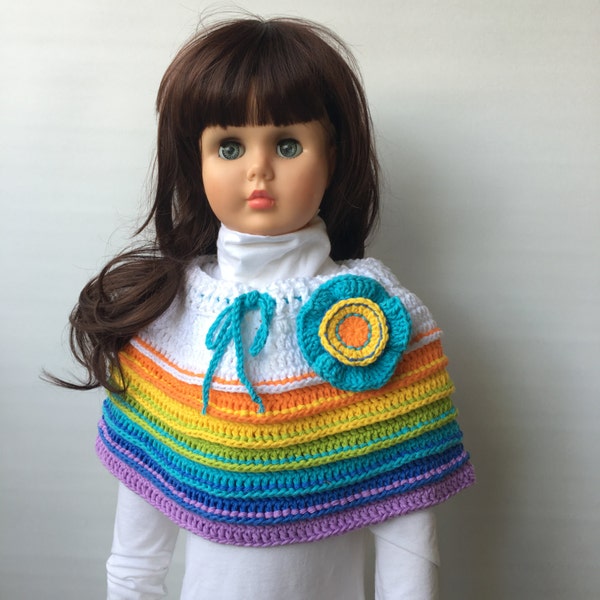 Crochet Pattern * RAINBOW CAPE * PDF Instant download # 518 * Spring * Summer * Blooming Season Collection * 18 month to 10 years * girls