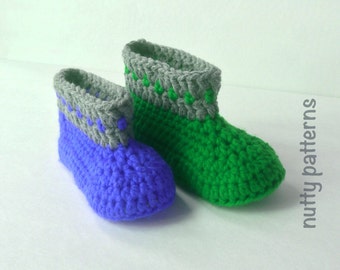 CROCHET PATTERN Boots with Dots Instant Download Pattern #456 Double Sole * for children * easy *