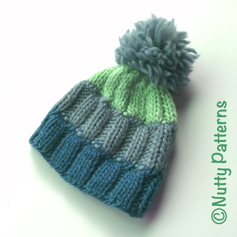 Knitting Pattern Ray Hat Beanie Straight needle Etsy