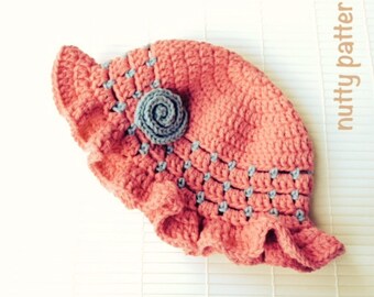 Crochet Pattern * Sandy Hat for girls * premie to adult sizes * Instant Download Pattern #464 * easy *