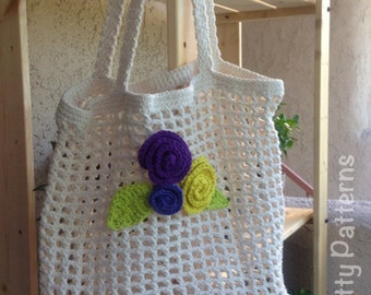 Crochet Pattern * Eco Tote Bag * Instant download Pattern #443 * Women, teens, girls * Beginners * Fast and Easy * Pdf