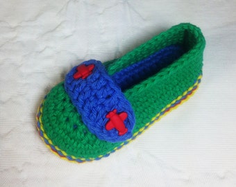 Crochet Pattern * Airport  Shoes for boys * Babies and Toddlers * PDF * Double Sole  * Instant Download Pattern # 433