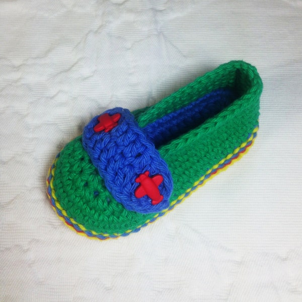 Crochet Pattern * Airport  Shoes for boys * Babies and Toddlers * PDF * Double Sole  * Instant Download Pattern # 433