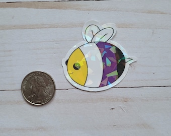 Pride laptop sticker for journal, lgbtq stickers, non binary bee, non binary pride sticker, pride month gift, coming out gift