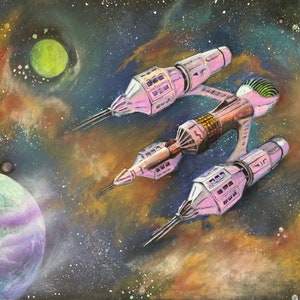 Liberator from cult TV series Blake 7 Print signed by Artist limited edition giclee print
