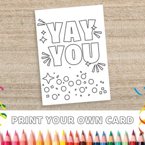 Sim, sua página para colorir para download digital para impressão e cartão DIY