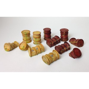 Twelve ruined barrels