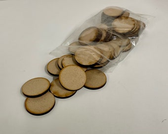 3 mm dicke MDF-Rohlinge, 50er Pack, 33,5 mm Durchmesser