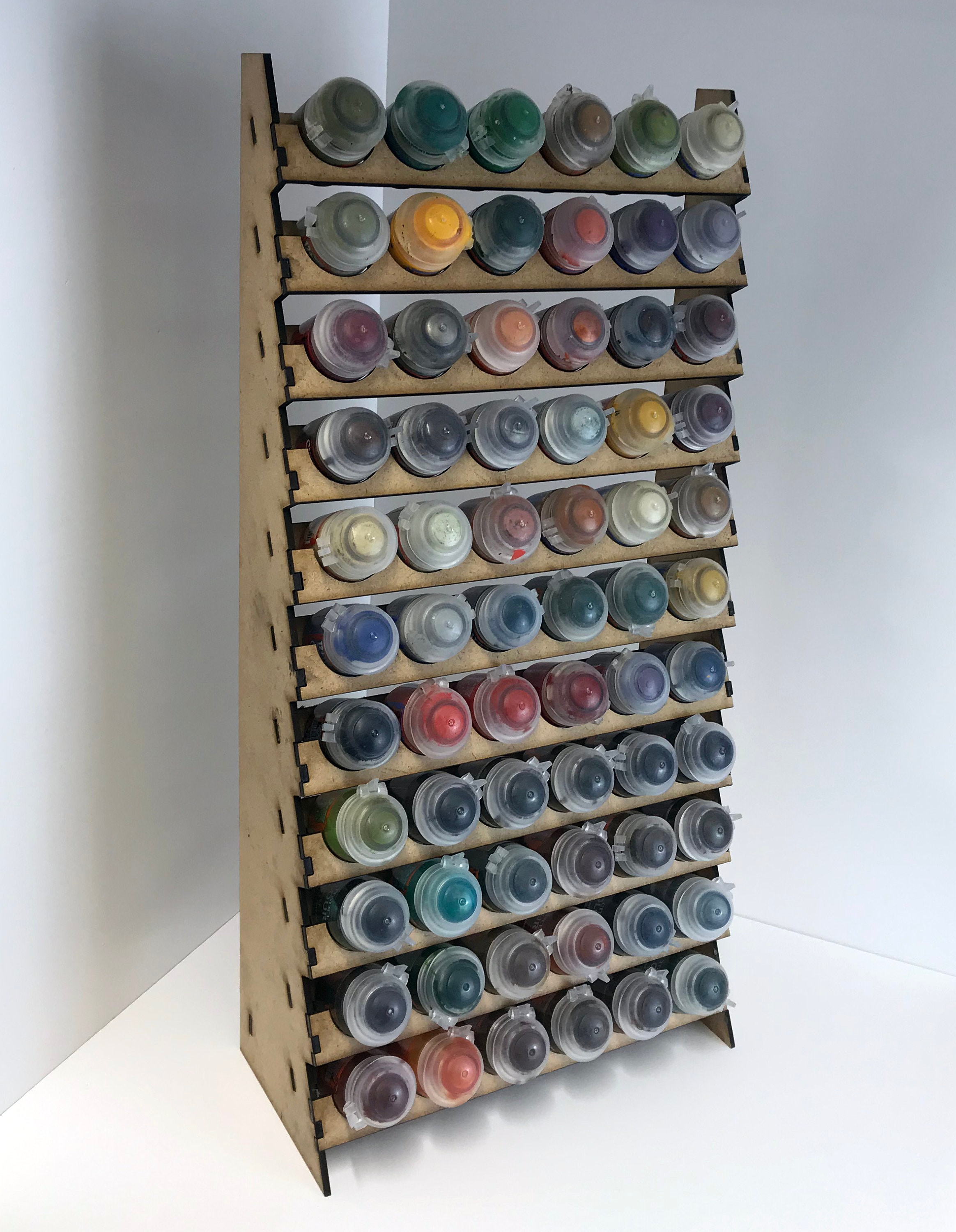  Paint storage rack holder organizer miniature model bottle  citadel craft portable miniatures Warhammer acrylic wood bottles station  box 2oz 34mm rack vallejo paint rack craft hobby FOXBITE walnut : Arts,  Crafts