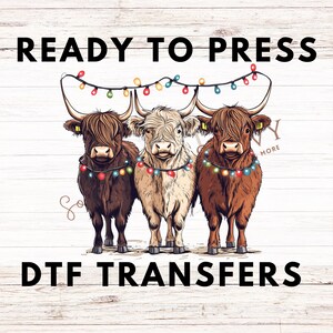 Christmas cows | DTF Transfer | Direct to Film | Easy Iron-On | Ready to Press | Heat Transfer | DIY T Shirt Print | Custom DTF | dtf print