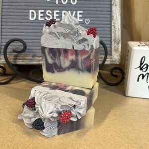 Black Rasberry Vanilla goat milk soap bar
