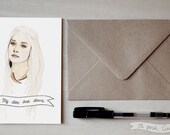 Daenerys Targaryen greeting Valentine's card Game of Thrones Emilia Clarke