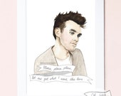 Morrissey watercolour portrait illustration PRINT The Smiths