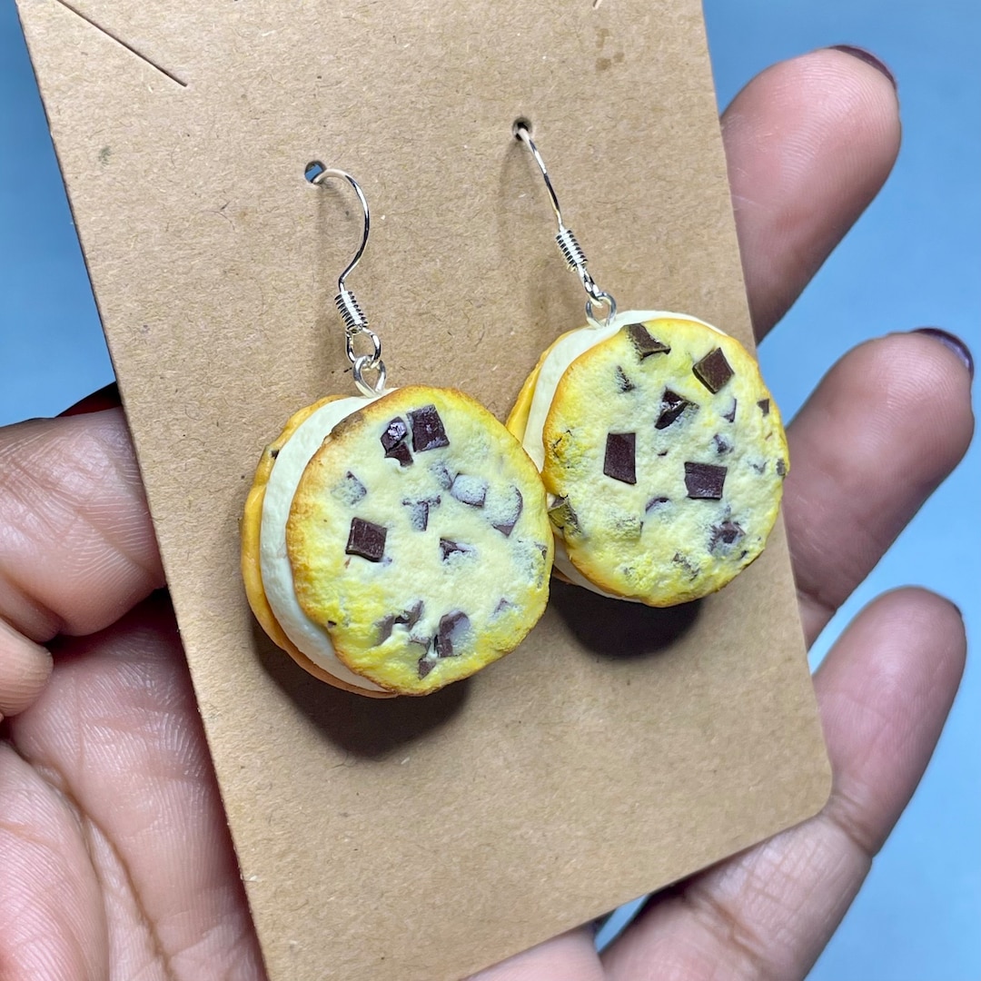 Handmade Ice Cream Sandwich Earrings, Drop Earrings, Good Jewelry