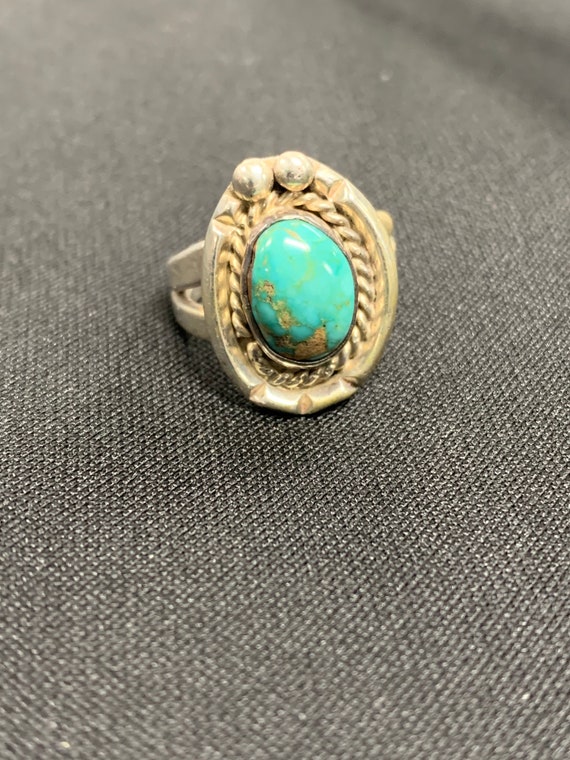 Vintage Sterling Turquoise Ring Size 5