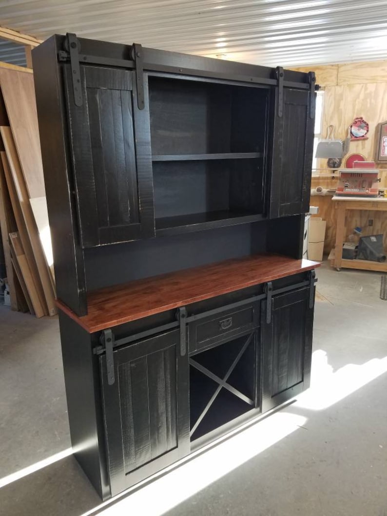 Free Shipping Handcrafted Farmhouse Buffet Hutch Cabinet With Etsy
