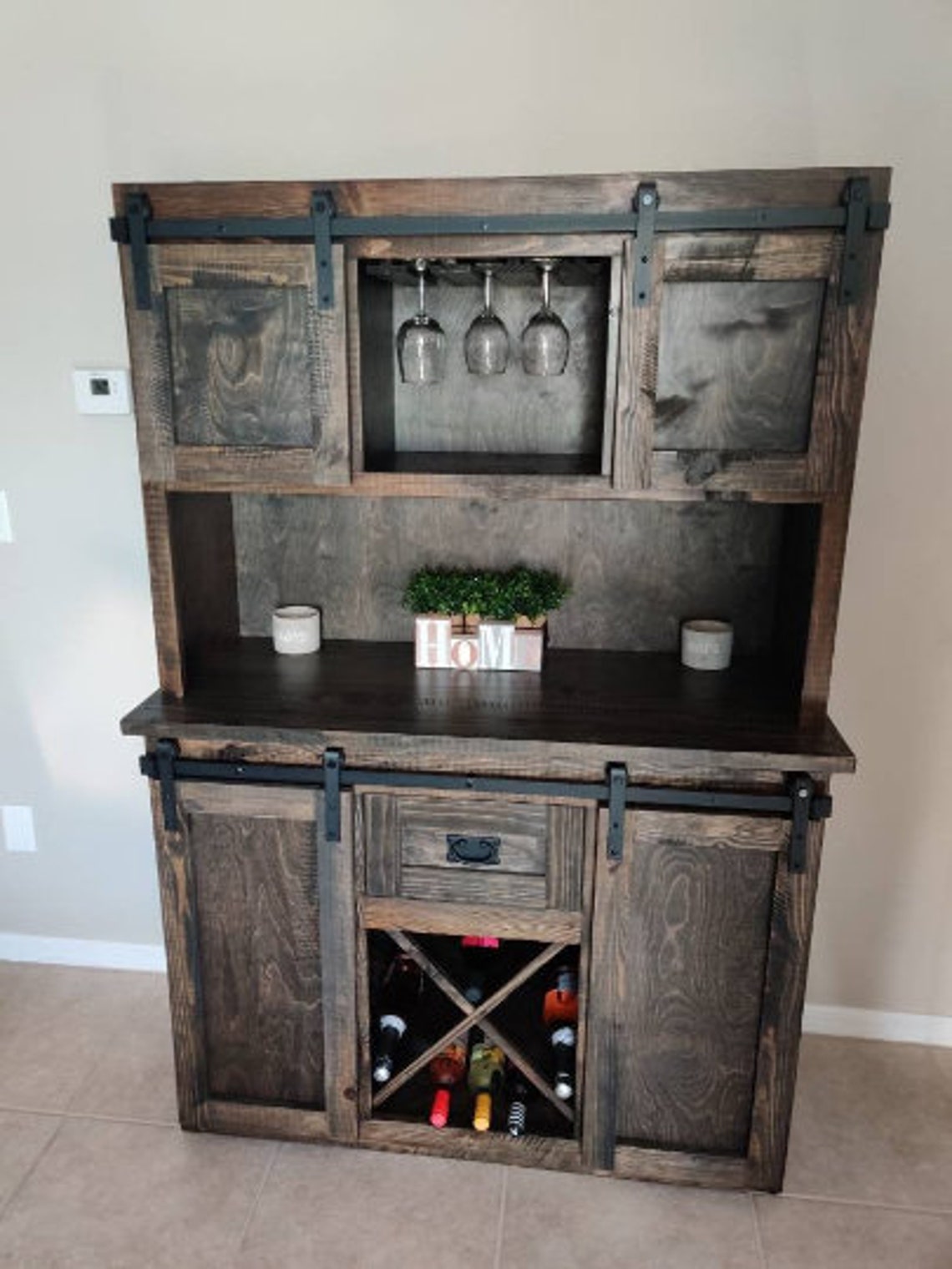 FREE SHIPPING Handcrafted Modern Rustic Farmhouse Hutch Etsy