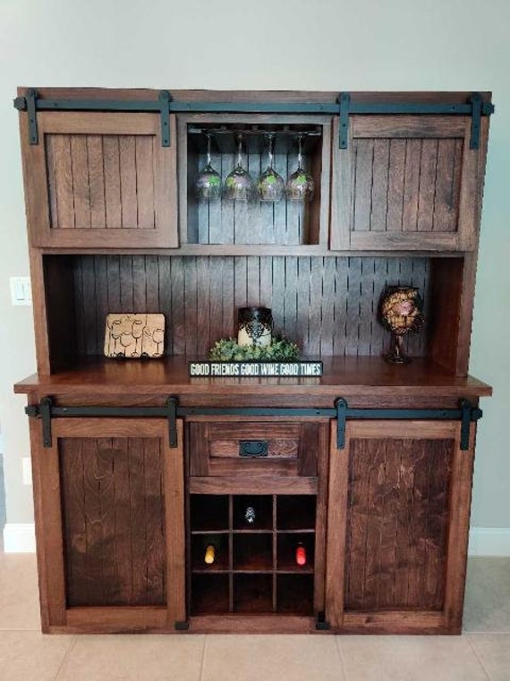 FREE SHIPPING Handcrafted Modern Rustic Farmhouse Hutch Cabinet