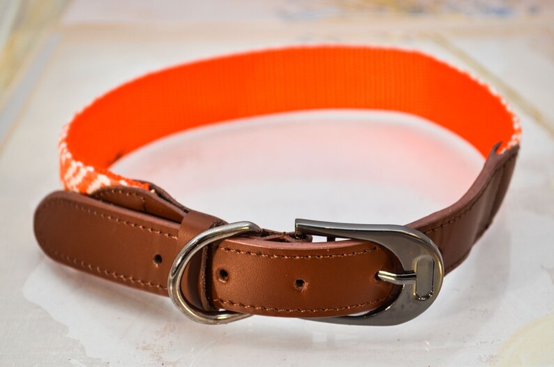 Cute Dog Collar Handmade Pattern Fabric With Real Genuine Etsy