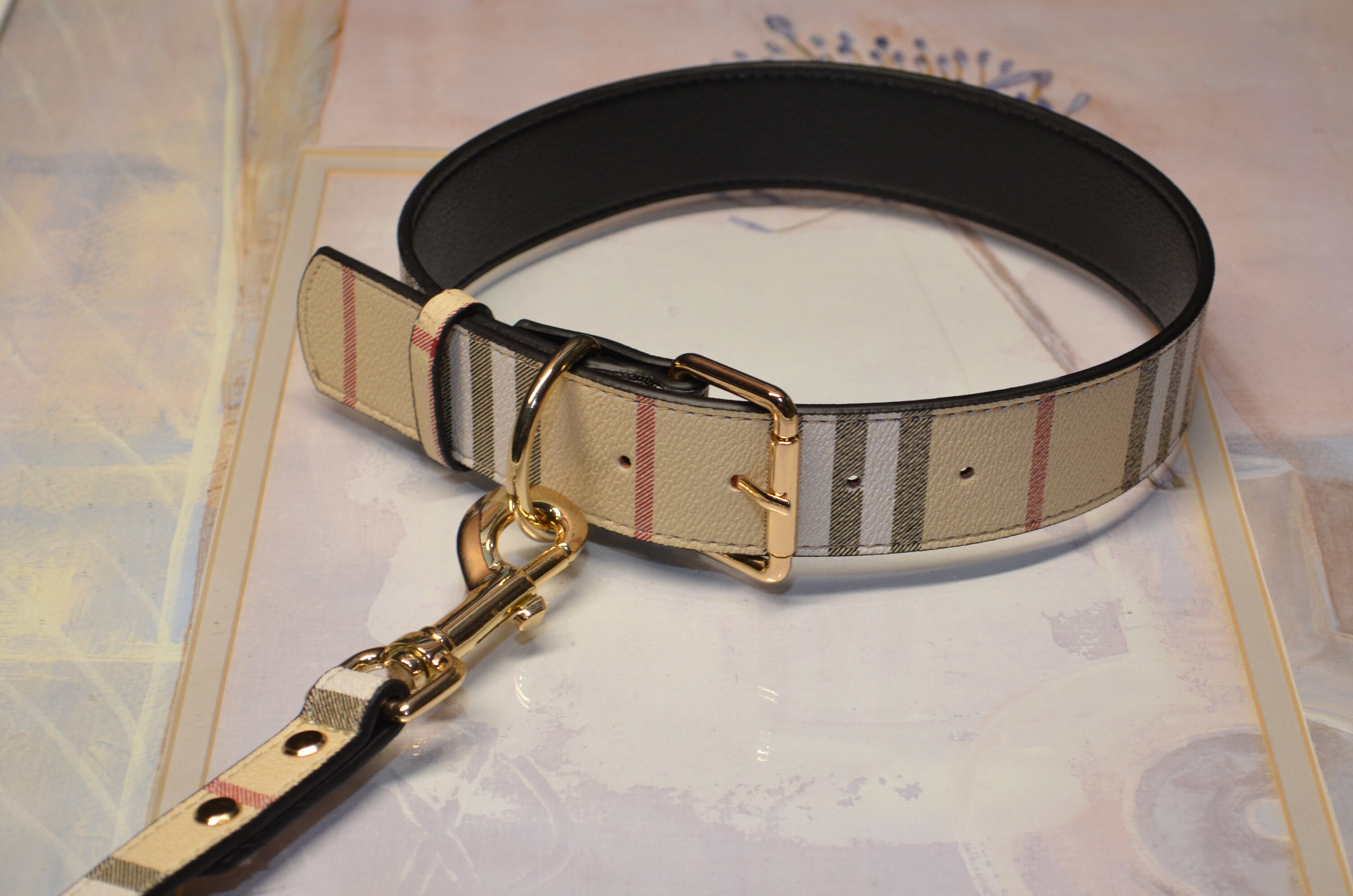 Custom belt with Louis Vuitton, crosshatch and floral tooling