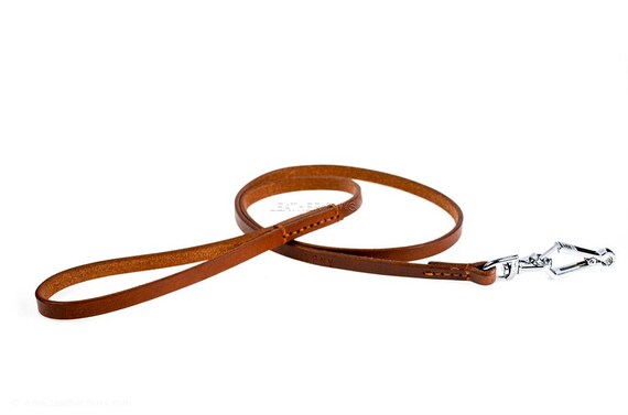 Braid Leather Dog Leash or Lead Real Genuine Leather Dark Brown