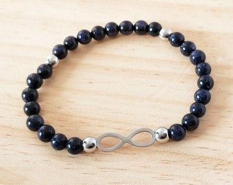 Blue Aventurine Bracelet, Balance Bracelet, natural stone bracelet, stretchy beads bracelets, Round beaded bracelet