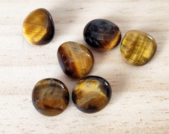 Tiger's Eye stones, set of 4 or 6 pieces, Small healing crystals, Protection stone, Tiger's Eye pocket stones