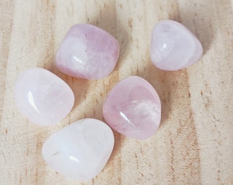 Rose Quartz tumbled stones, 5 pieces, Energy Crystal Healing, Small love stone, Rose Quartz pocket stones