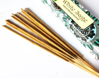 White Sage incense sticks, Organic and natural incense, Hand Rolled Incense